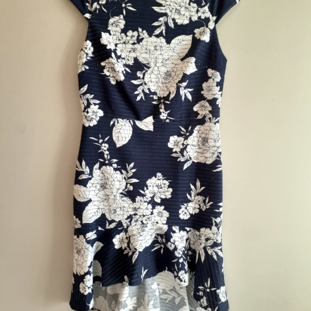 GLAMOUR size 8 blue and white dress